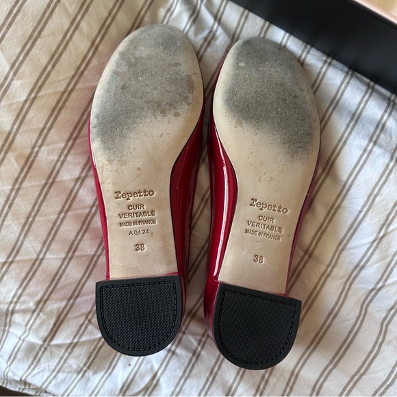 Repetto Women's Red Ballet Flats, 38 - Picture 4 of 8
